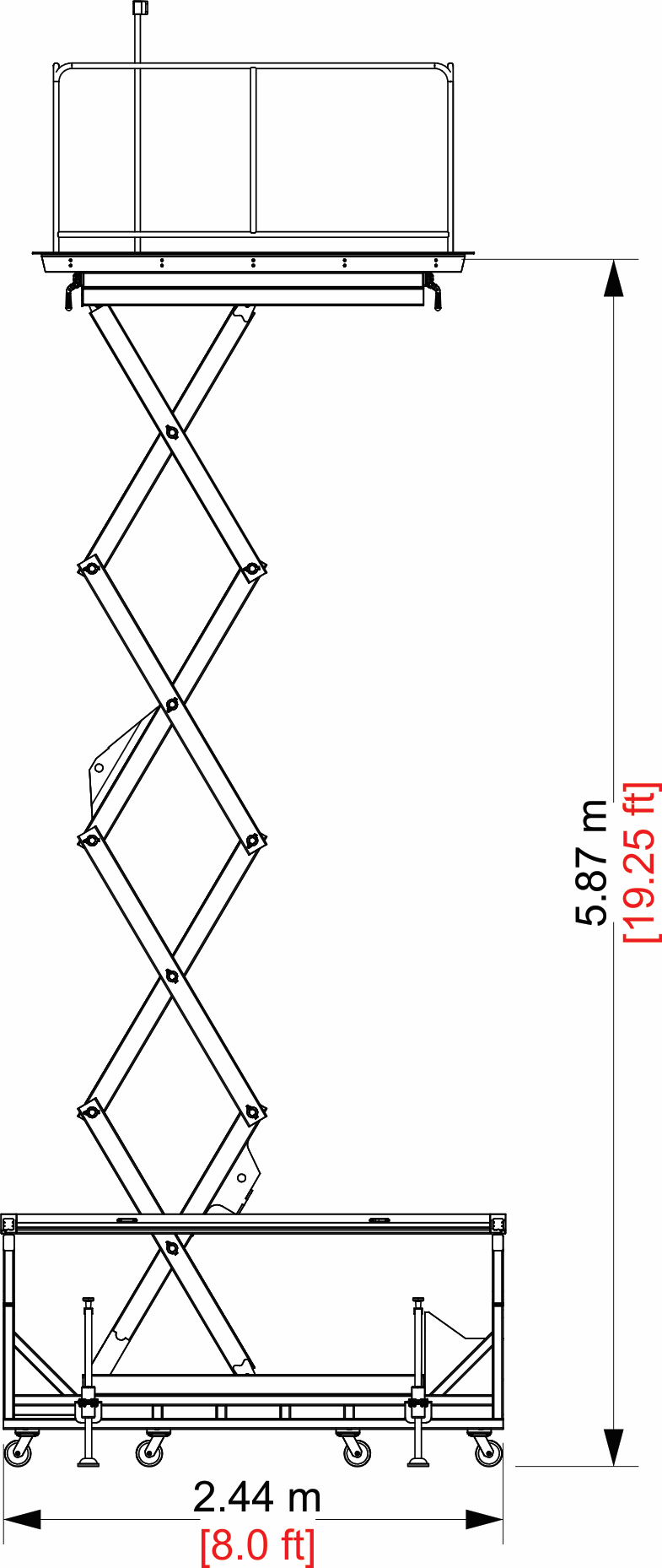 Scissor Lift - 42 x 96 Spec Sheet